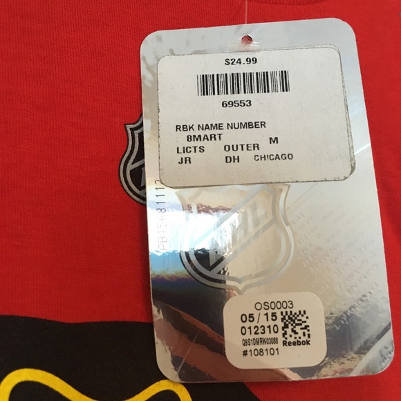 3 for $20 - NWT Reebok Jr Med Blackhawks T-Shirt - Picture 3 of 3